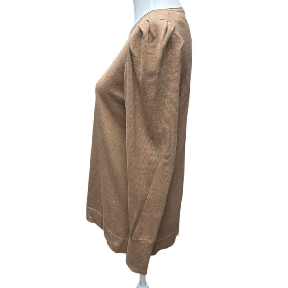 Anne Klein Women's Brown Puff Sleeve Cashmere Blend Pullover Sweater Size M Lux - Picture 4 of 13